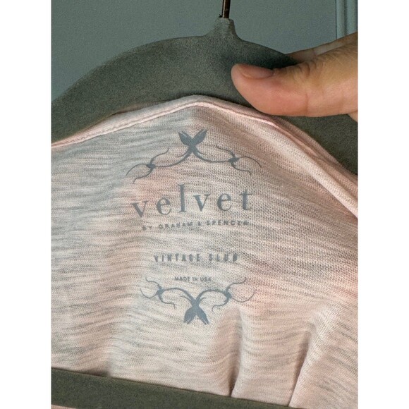 Velvet by Graham & Spencer Blush Pink Tilly Ruffle Sleeve Tee Size L - Picture 5 of 6